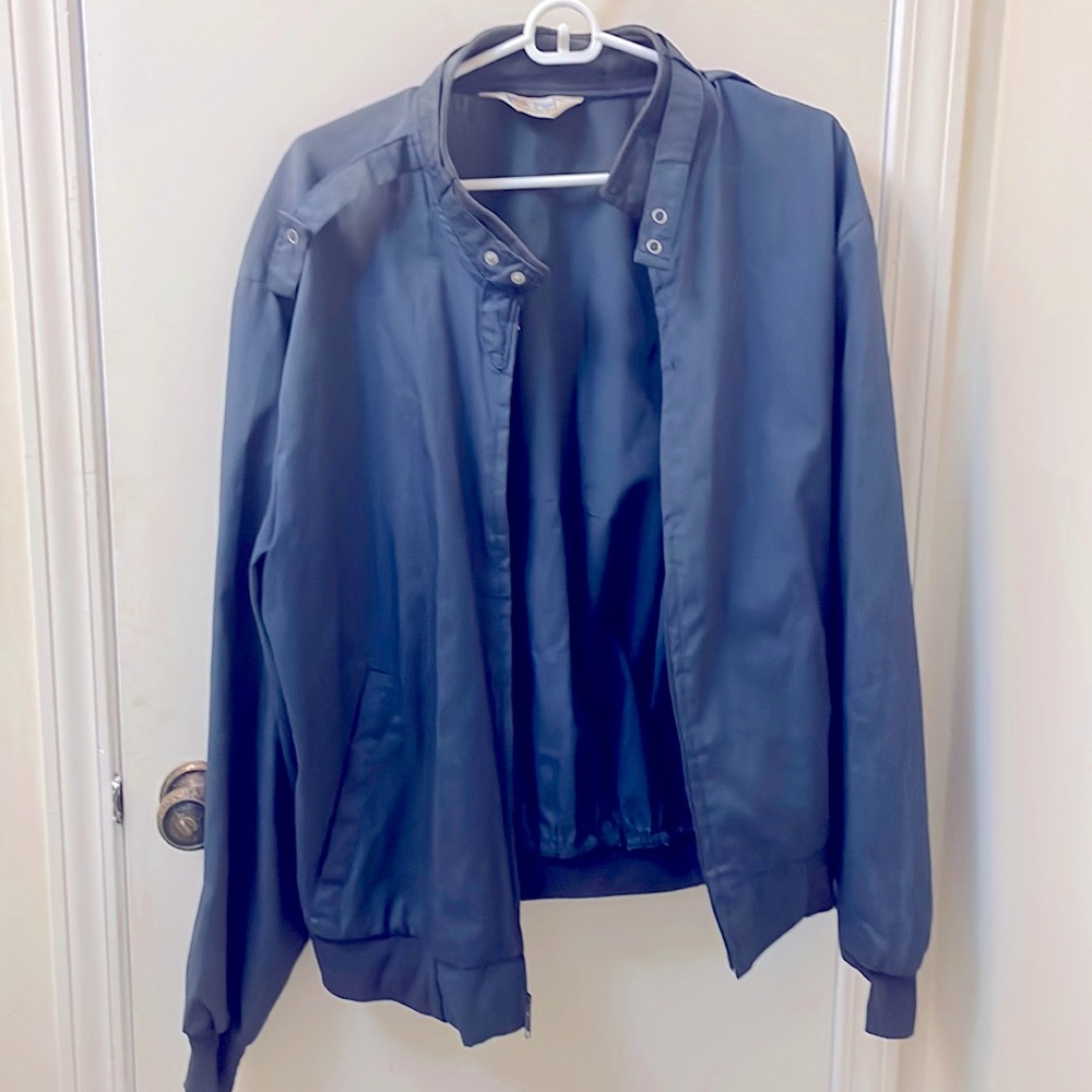 Over 40 yrs old mens blue jacket for fall/ spring days and made in USA